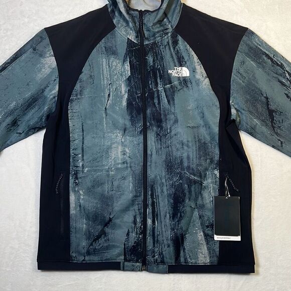North Face Tekware‎ Full-Zip Hoodie- Goblin blue/ Granitic rock print- NWT-Large